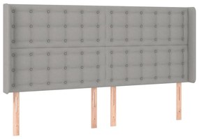 vidaXL Κρεβάτι Boxspring με Στρώμα &amp; LED Αν.Γκρι 160x200εκ. Υφασμάτινο