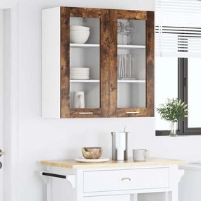 vidaXL Κρεμαστό ντουλάπι Καπνιστό Δρύς 40 x 31 x 80 εκ.