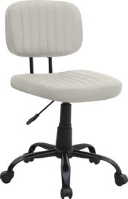 Καρέκλα γραφείου Romano Megapap από τεχνόδερμα χρώμα λευκό 46x53x79/86εκ.