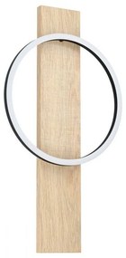 Φωτιστικό Τοίχου-Απλίκα Led Boyal 99466 3000K Black-Brown Eglo Metal,Wood