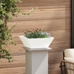 vidaXL Σετ Γλαστρών Κήπου 5 τμχ Λευκές 40x40x15 εκ από Ατσάλι.
