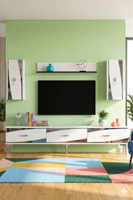 Stewehome Σετ μοντέρνας σύνθεσης τηλεόρασης με ράφι 180x30x41 cm