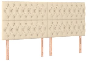 vidaXL Κεφαλάρι Κρεμ Ύφασμα 200x7x118/128 εκ.