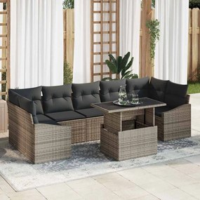 vidaXL Σετ Καναπέ Κήπου με μαξιλάρι 8 pcs Γκρι 100 x 55 x 73 εκ