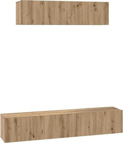 vidaXL Σετ επίπλου τηλεόρασης 4 pcs Artisan Oak Επεξεργασμένο ξύλο