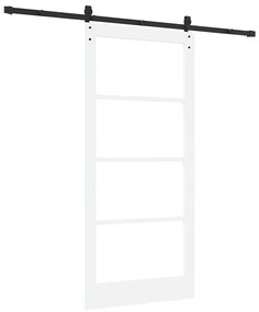 vidaXL Συρόμενη Πόρτα Χειροκίνητος Λευκό 93 x 202 cm Ξύλο και μέταλλο