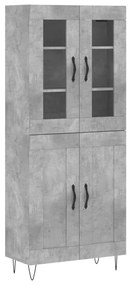 Ντουλάπι Γκρι Σκυροδέματος 69,5x34x180 εκ. Επεξεργασμένο Ξύλο - Γκρι