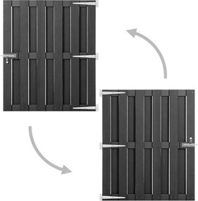 vidaXL Πόρτα Φράχτη Γκρι 100 x 112 εκ. από WPC