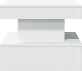 vidaXL Τραπεζάκι Σαλονιού με LED Λευκό 50 x 50 x 40 εκ.