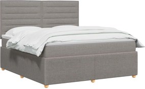 vidaXL Κρεβάτι box spring με στρώμα Taupe 140 x 200 cm Ύφασμα
