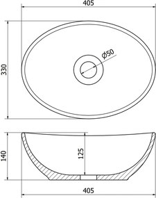 Mexen Elza νεροχύτης επιτραπέζιος 40 x 33 εκ, λευκός - 21014000