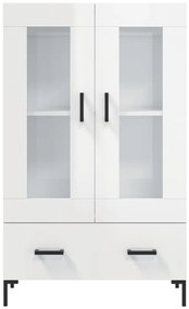 vidaXL Ντουλάπα Γυαλ. Λευκό 69,5 x 31 x 115 εκ. από Επεξεργασμένο Ξύλο