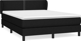 vidaXL Κρεβάτι Boxspring με Στρώμα Μαύρο 140x190 εκ. Υφασμάτινο