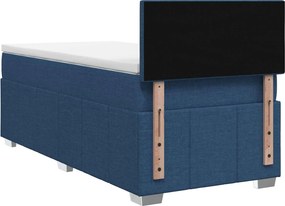 vidaXL Κρεβάτι box spring με στρώμα Μπλε 80 x 200 cm Ύφασμα