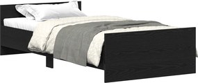 vidaXL Σκελετός Κρεβατιού Μαύρη Δρυς 80 x 200 cm Επεξεργασμένο Ξύλο