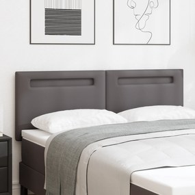 vidaXL Κεφαλάρι Επιτοίχιο με κεφαλάρι Γκρι 144 cm PVC