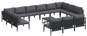 vidaXL Σετ Καναπέ Κήπου 14 pcs Ανθρακί Ατσάλι