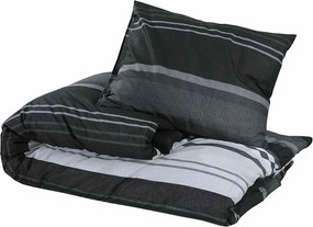 vidaXL Σετ Παπλωματοθήκης Μαύρο και Λευκό 225x220 εκ. Βαμβακερό
