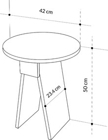 Τραπεζάκι βοηθητικό Chen Megapap χρώμα γκρι ρετρό Φ42x50εκ.