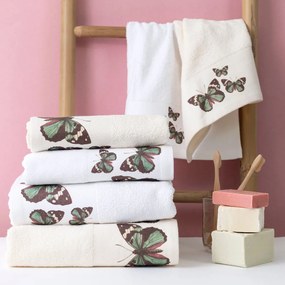 Πετσέτες Σετ 2ΤΜΧ Butterfly - 50 x 90 / 30 x 50 cm - Λευκό - Borea