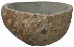 vidaXL Λεκάνη Ανοιχτό γκρι (30-37) x (25-30) x 12 εκ. Πέτρα Ποταμού
