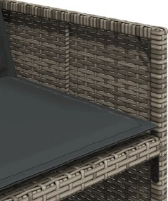 vidaXL Σετ Τραπεζαρίας Κήπου 9 τεμ. Γκρι Συνθ. Ρατάν με Μαξιλάρια