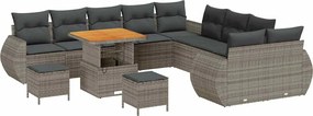 vidaXL Σετ Καναπέ Κήπου 13 pcs Γκρι συνθετικό ρατάν