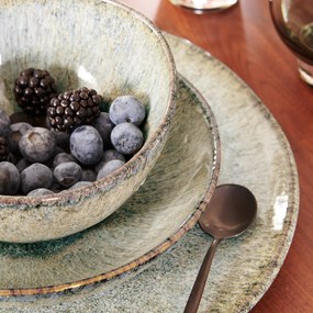 Σετ 4 επίπεδα πιάτα από stoneware με αντιδραστική εφυάλωση
