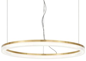 Φωτιστικό Οροφής Crown 314921 Φ80x30/205cm Led 4300lm 42W 3000K Gold Ideal Lux