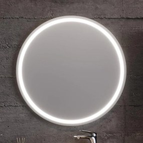 Bathroom mirror HOLE 80 Led White Matt 80x80 cm 80x5x80 εκ.