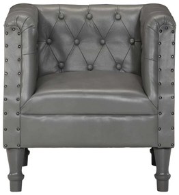 vidaXL Πολυθρόνα Γκρι από Γνήσιο Δέρμα