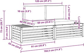vidaXL Σετ Καναπέ 3 Τεμάχιο 182,5 x 63 x 73 εκ.