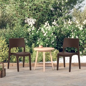 Καρέκλες Κήπου 2 τεμ. Μόκα από Πολυπροπυλένιο - Καφέ