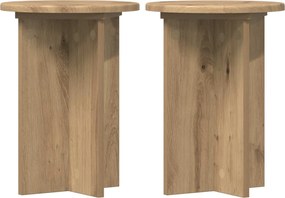 vidaXL Βάση φυτών 2 pcs Artisan Δρυς Ø29,5 x 40 εκ. Επεξεργασμένο Ξύλο