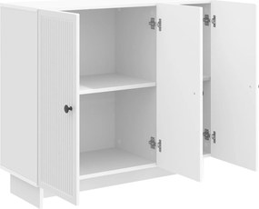 vidaXL Πλαϊνό γραφείο Γυαλιστερό Λευκό 89 x 34,5 x 80 εκ