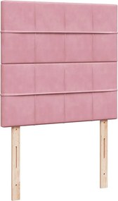 vidaXL Κρεβάτι Boxspring με Στρώμα Ροζ 100x200 εκ. Βελούδινο