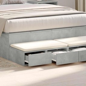 vidaXL Συρτάρια κρεβατιού Γκρι σκυροδέματος 120 x 36.5 x 16.5 εκ