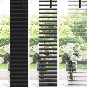 vidaXL Βενετσιάνικη Σκίαση Μαύρο 150 x 140 εκ. 25 mm PVC
