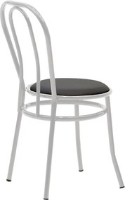 Καρέκλα Βιέννης I pakoworld pu μαύρο-μέταλλο λευκό