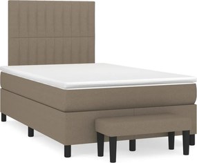 vidaXL Κρεβάτι Boxspring με Στρώμα Taupe 120x200 εκ. Υφασμάτινο