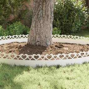 vidaXL Περιγράμματα γκαζόν 30 pcs 103 x 0,05 x 22 εκ Ατσάλι Λευκό