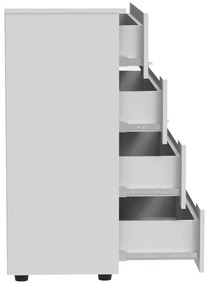 Συρταριέρα Afina mdf-μελαμίνη σε λευκή glossy απόχρωση 90x44x101 εκ. 90x43x101 εκ.