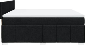 vidaXL Κρεβάτι Boxspring με Στρώμα Μαύρο 180x200 εκ. Υφασμάτινο