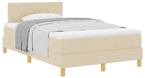 vidaXL Κρεβάτι box spring με στρώμα με στρώμα Κρεμ 120 x 200 cm ύφασμα