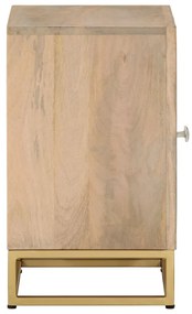 vidaXL Κομοδίνο 40 x 30 x 50 εκ. από Μασίφ Ξύλο Μάνγκο και Σίδηρο