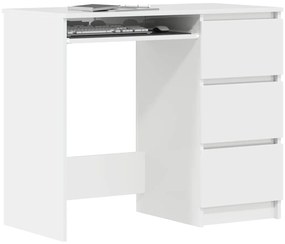 vidaXL Γραφείο Γυαλιστερό Λευκό 90 x 45 x 76 εκ. από Επεξ. Ξύλο