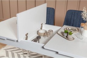 Extendable Dining Table &amp; Chairs Set (5 Pieces) Vina 1048 - 4 - White, Dark Blue White
Dark Blue