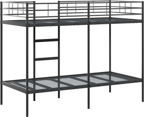 vidaXL Κουκέτα χωρίς στρώμα Μαύρο 100x190 cm Ατσάλι