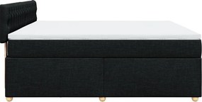 vidaXL Κρεβάτι Boxspring με Στρώμα Μαύρο 180x200 εκ. Υφασμάτινο