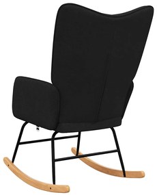 vidaXL Κουνιστή Πολυθρόνα Μαύρη Υφασμάτινη